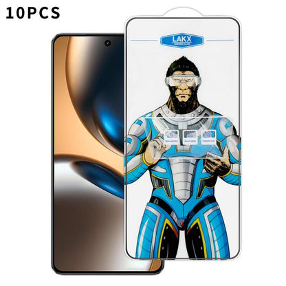 10pcs Blue Gorilla Anti-fingerprint Anti-static Silk Screen HD Electroplated Tempered Glass Film, For Realme Neo8, For Realme 16 Pro 5G, For Realme GT 8 Pro Global, For Realme C71 4G, For Realme C73 5G, For Realme Neo7 Turbo, For Realme GT 7T          ...