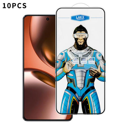 10pcs Blue Gorilla Anti-fingerprint Anti-static Silk Screen HD Electroplated Tempered Glass Film, For Realme Neo8, For Realme 16 Pro 5G, For Realme GT 8 Pro Global, For Realme C71 4G, For Realme C73 5G, For Realme Neo7 Turbo, For Realme GT 7T          ...