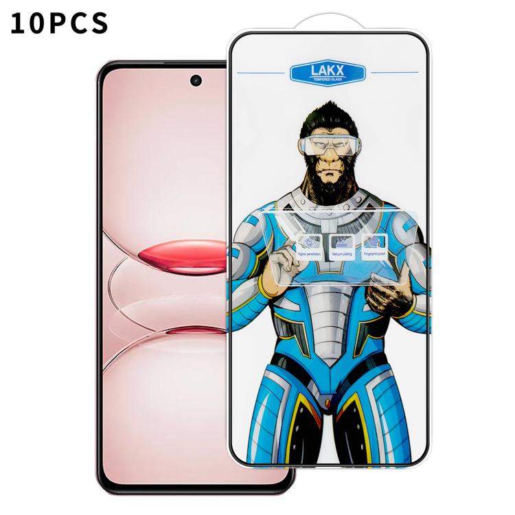 10pcs Blue Gorilla Anti-fingerprint Anti-static Silk Screen HD Electroplated Tempered Glass Film, For Realme Neo8, For Realme 16 Pro 5G, For Realme GT 8 Pro Global, For Realme C71 4G, For Realme C73 5G, For Realme Neo7 Turbo, For Realme GT 7T          ...