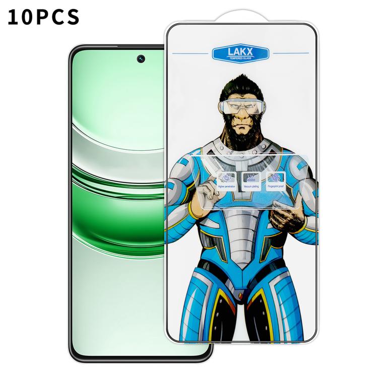 10pcs Blue Gorilla Anti-fingerprint Anti-static Silk Screen HD Electroplated Tempered Glass Film, For Realme Neo8, For Realme 16 Pro 5G, For Realme GT 8 Pro Global, For Realme C71 4G, For Realme C73 5G, For Realme Neo7 Turbo, For Realme GT 7T          ...