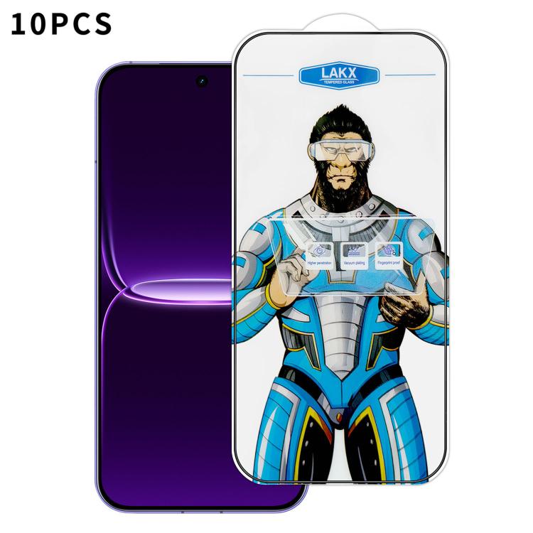 10pcs Blue Gorilla Anti-fingerprint Anti-static Silk Screen HD Electroplated Tempered Glass Film, For Realme Neo8, For Realme 16 Pro 5G, For Realme GT 8 Pro Global, For Realme C71 4G, For Realme C73 5G, For Realme Neo7 Turbo, For Realme GT 7T          ...