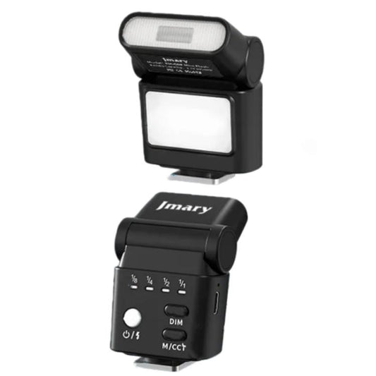 JMARY FM-06R Mini-Blitzlicht für Kamera, Aufsteckblitz, 300mAh, wiederaufladbares LED-Licht