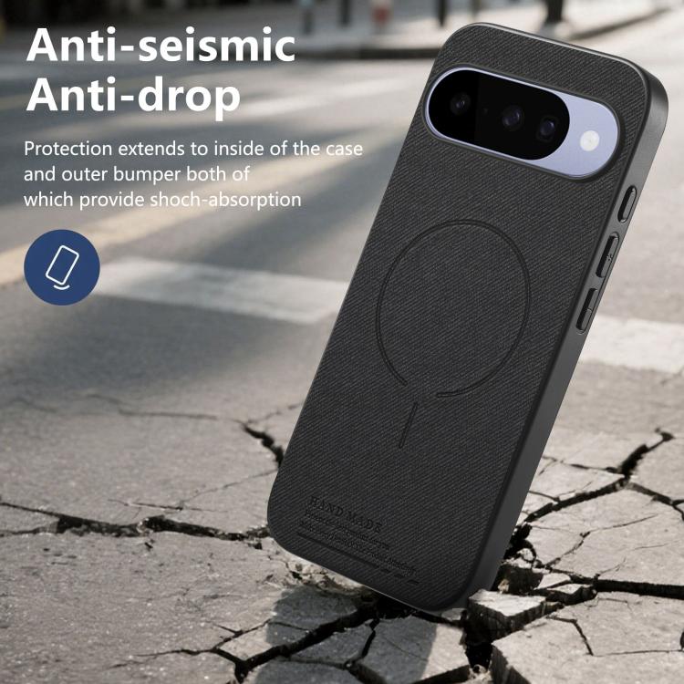 Fabric Magnetic PU Back Cover Phone Case, For Google Pixel 10a, For Google Pixel 10 Pro XL, For Google Pixel 9a, For Google Pixel 9 Pro XL, For Google Pixel 10 / 10 Pro, For Google Pixel 9 / 9 Pro