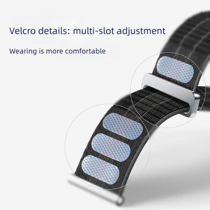 Double-Link Cloud-Feel Breathable Nylon Loop Metal Head Watch Band, 18mm, 20mm, 22mm