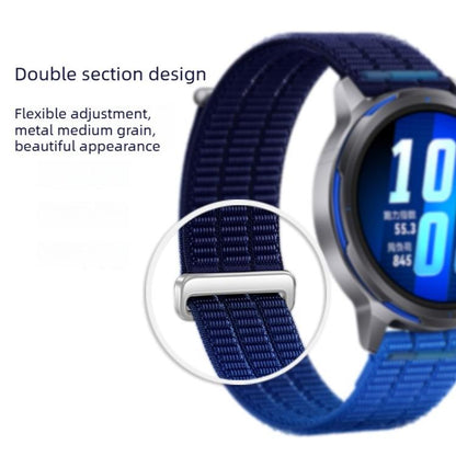 Double-Link Cloud-Feel Breathable Nylon Loop Metal Head Watch Band, 18mm, 20mm, 22mm