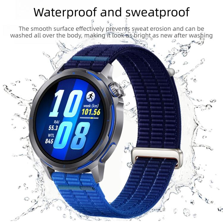 Double-Link Cloud-Feel Breathable Nylon Loop Metal Head Watch Band, 18mm, 20mm, 22mm