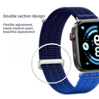 Double-Link Cloud-Feel Breathable Nylon Loop Metal Head Watch Band, For Xiaomi Band  10 Pro / Redmi Watch 6 / 5