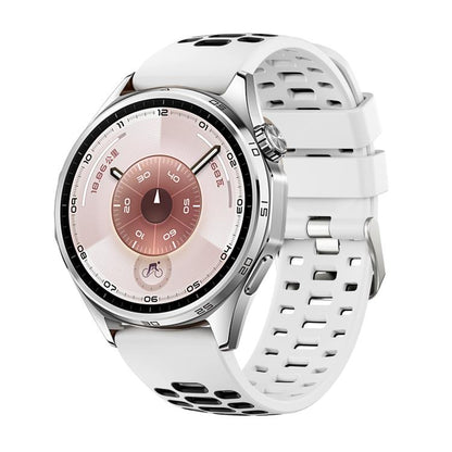 Two Color Perforated Silicone Watch Band, 22mm