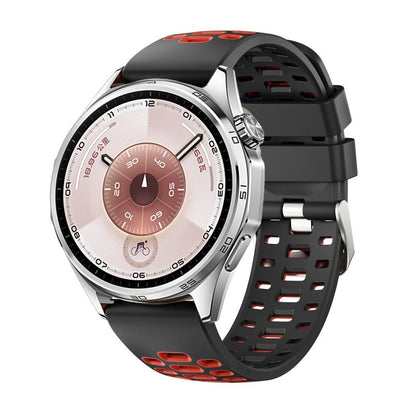 Two Color Perforated Silicone Watch Band, 22mm