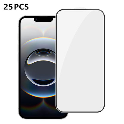 25pcs High-Aluminum Full-Coverage Anti-Fingerprint Screen-Printed HD Tempered Glass Film, For iPhone 18 Pro, For iPhone 18 Pro Max, For iPhone 17 Pro Max, For iPhone 17 Pro, For iPhone 17, For iPhone Air, For iPhone 16 Pro Max, For iPhone 16 Pro       ...