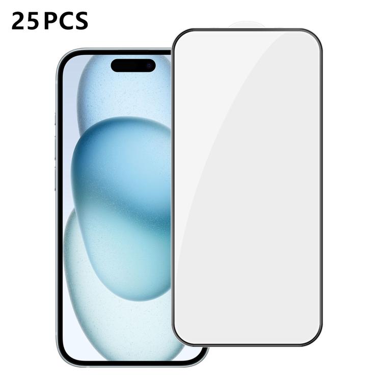 25pcs High-Aluminum Full-Coverage Anti-Fingerprint Screen-Printed HD Tempered Glass Film, For iPhone 18 Pro, For iPhone 18 Pro Max, For iPhone 17 Pro Max, For iPhone 17 Pro, For iPhone 17, For iPhone Air, For iPhone 16 Pro Max, For iPhone 16 Pro       ...