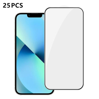 25pcs High-Aluminum Full-Coverage Anti-Fingerprint Screen-Printed HD Tempered Glass Film, For iPhone 18 Pro, For iPhone 18 Pro Max, For iPhone 17 Pro Max, For iPhone 17 Pro, For iPhone 17, For iPhone Air, For iPhone 16 Pro Max, For iPhone 16 Pro       ...