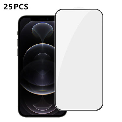 25pcs High-Aluminum Full-Coverage Anti-Fingerprint Screen-Printed HD Tempered Glass Film, For iPhone 18 Pro, For iPhone 18 Pro Max, For iPhone 17 Pro Max, For iPhone 17 Pro, For iPhone 17, For iPhone Air, For iPhone 16 Pro Max, For iPhone 16 Pro       ...