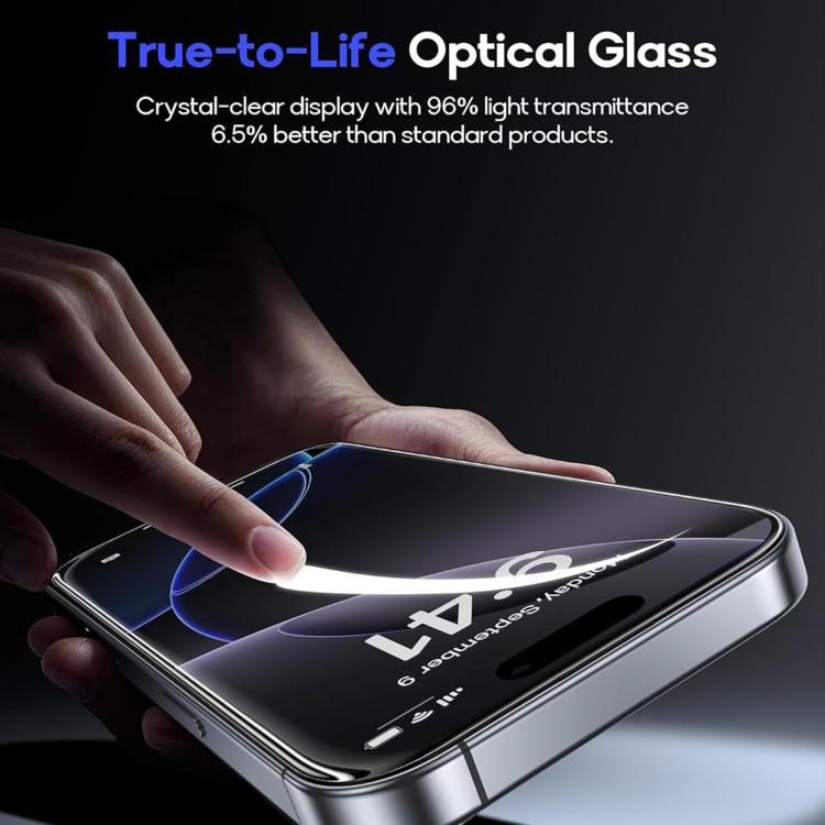 25pcs High-Aluminum Full-Coverage Anti-Fingerprint Screen-Printed HD Tempered Glass Film, For iPhone 18 Pro, For iPhone 18 Pro Max, For iPhone 17 Pro Max, For iPhone 17 Pro, For iPhone 17, For iPhone Air, For iPhone 16 Pro Max, For iPhone 16 Pro       ...