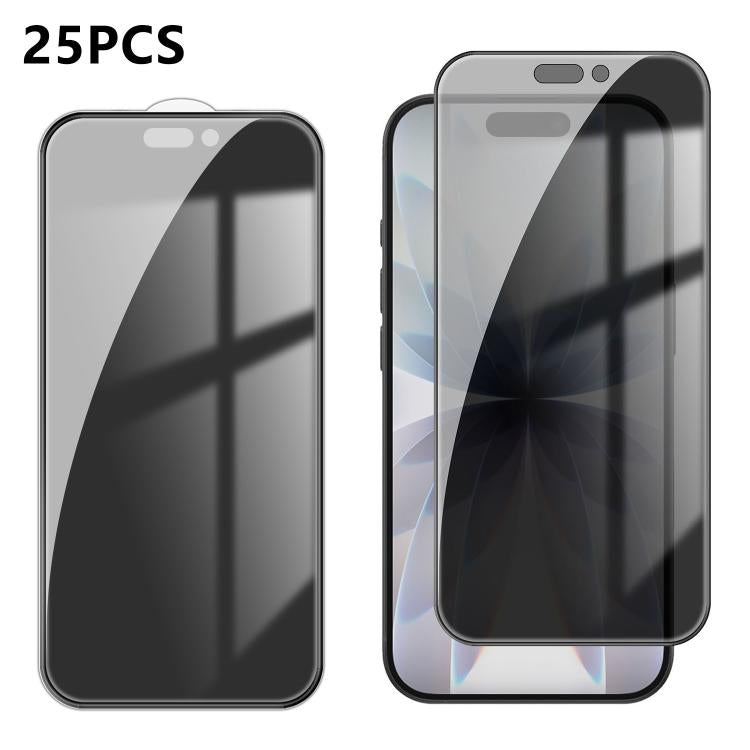 25pcs High-Aluminum Full-Coverage Anti-Fingerprint Screen-Printed Privacy Tempered Glass Film, For iPhone Fold Outer Screen, For iPhone 18, For iPhone 18 Pro, For iPhone 18 Pro Max, For iPhone 17 Pro Max, For iPhone 17 Pro, For iPhone 17, For iPhone Ai...