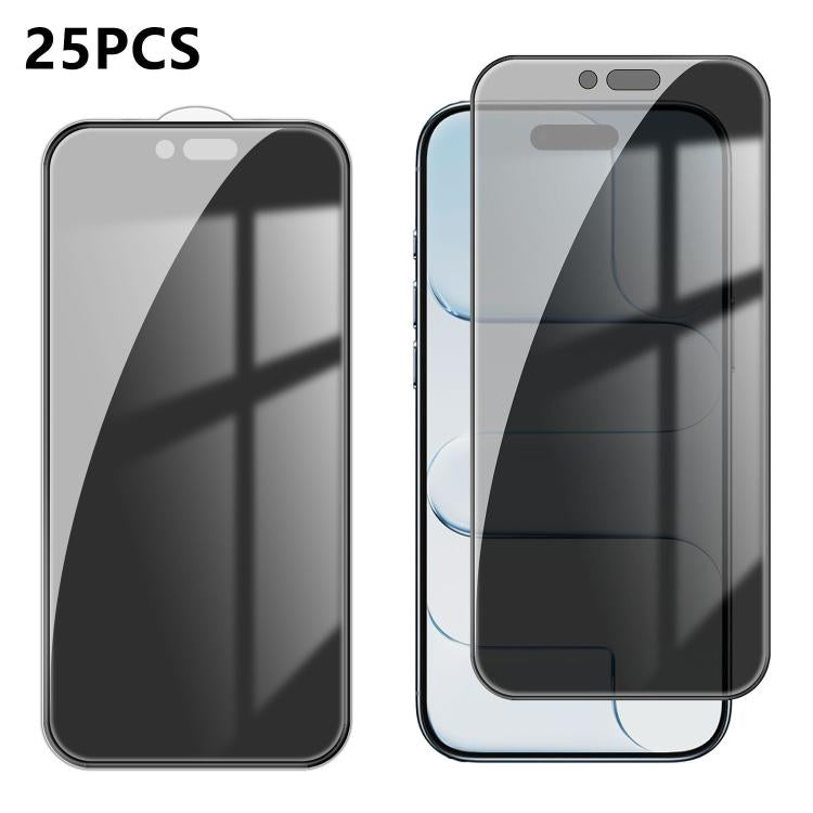 25pcs High-Aluminum Full-Coverage Anti-Fingerprint Screen-Printed Privacy Tempered Glass Film, For iPhone Fold Outer Screen, For iPhone 18, For iPhone 18 Pro, For iPhone 18 Pro Max, For iPhone 17 Pro Max, For iPhone 17 Pro, For iPhone 17, For iPhone Ai...