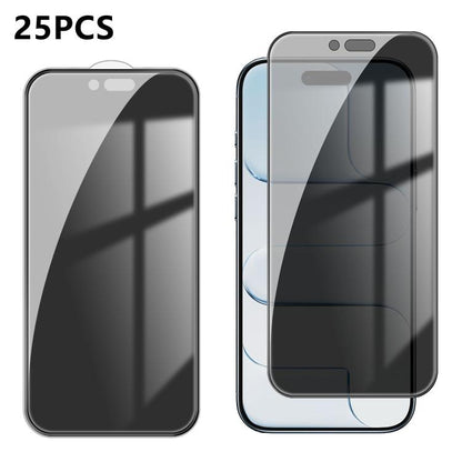 25pcs High-Aluminum Full-Coverage Anti-Fingerprint Screen-Printed Privacy Tempered Glass Film, For iPhone Fold Outer Screen, For iPhone 18, For iPhone 18 Pro, For iPhone 18 Pro Max, For iPhone 17 Pro Max, For iPhone 17 Pro, For iPhone 17, For iPhone Ai...
