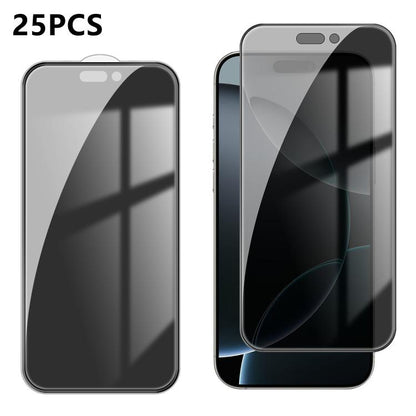 25pcs High-Aluminum Full-Coverage Anti-Fingerprint Screen-Printed Privacy Tempered Glass Film, For iPhone Fold Outer Screen, For iPhone 18, For iPhone 18 Pro, For iPhone 18 Pro Max, For iPhone 17 Pro Max, For iPhone 17 Pro, For iPhone 17, For iPhone Ai...