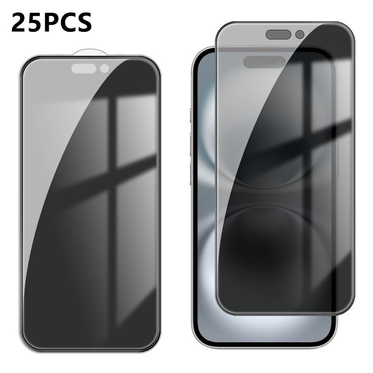 25pcs High-Aluminum Full-Coverage Anti-Fingerprint Screen-Printed Privacy Tempered Glass Film, For iPhone Fold Outer Screen, For iPhone 18, For iPhone 18 Pro, For iPhone 18 Pro Max, For iPhone 17 Pro Max, For iPhone 17 Pro, For iPhone 17, For iPhone Ai...