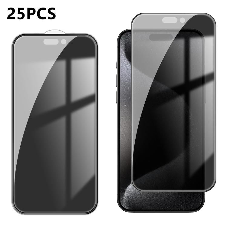 25pcs High-Aluminum Full-Coverage Anti-Fingerprint Screen-Printed Privacy Tempered Glass Film, For iPhone Fold Outer Screen, For iPhone 18, For iPhone 18 Pro, For iPhone 18 Pro Max, For iPhone 17 Pro Max, For iPhone 17 Pro, For iPhone 17, For iPhone Ai...
