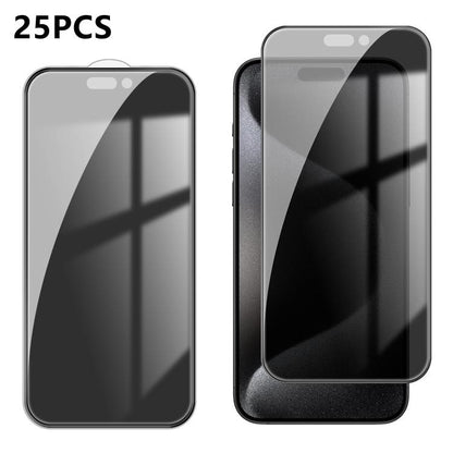 25pcs High-Aluminum Full-Coverage Anti-Fingerprint Screen-Printed Privacy Tempered Glass Film, For iPhone Fold Outer Screen, For iPhone 18, For iPhone 18 Pro, For iPhone 18 Pro Max, For iPhone 17 Pro Max, For iPhone 17 Pro, For iPhone 17, For iPhone Ai...