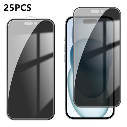 25pcs High-Aluminum Full-Coverage Anti-Fingerprint Screen-Printed Privacy Tempered Glass Film, For iPhone Fold Outer Screen, For iPhone 18, For iPhone 18 Pro, For iPhone 18 Pro Max, For iPhone 17 Pro Max, For iPhone 17 Pro, For iPhone 17, For iPhone Ai...