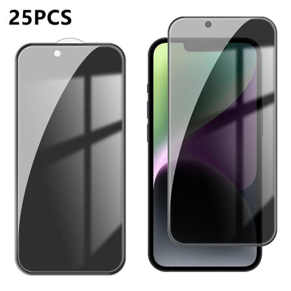 25pcs High-Aluminum Full-Coverage Anti-Fingerprint Screen-Printed Privacy Tempered Glass Film, For iPhone Fold Outer Screen, For iPhone 18, For iPhone 18 Pro, For iPhone 18 Pro Max, For iPhone 17 Pro Max, For iPhone 17 Pro, For iPhone 17, For iPhone Ai...