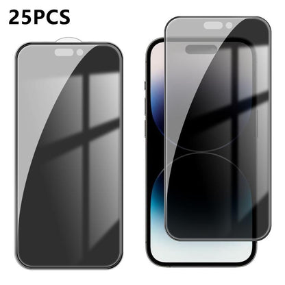 25pcs High-Aluminum Full-Coverage Anti-Fingerprint Screen-Printed Privacy Tempered Glass Film, For iPhone Fold Outer Screen, For iPhone 18, For iPhone 18 Pro, For iPhone 18 Pro Max, For iPhone 17 Pro Max, For iPhone 17 Pro, For iPhone 17, For iPhone Ai...