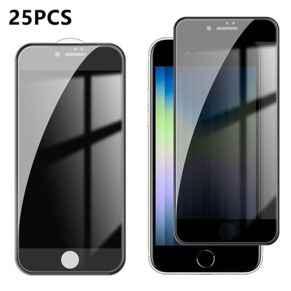 25pcs High-Aluminum Full-Coverage Anti-Fingerprint Screen-Printed Privacy Tempered Glass Film, For iPhone 18 Pro, For iPhone 18 Pro Max, For iPhone 17 Pro Max, For iPhone 17 Pro, For iPhone 17, For iPhone Air, For iPhone 16 Pro Max, For iPhone 16 Pro  ...