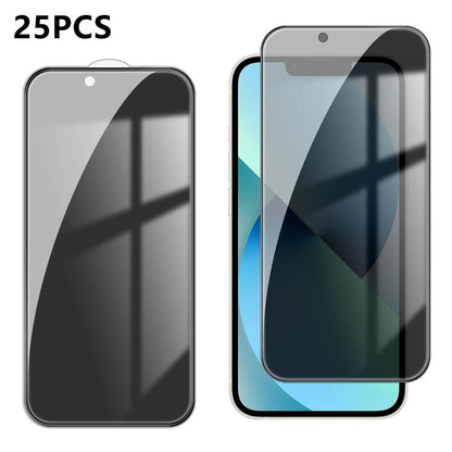 25pcs High-Aluminum Full-Coverage Anti-Fingerprint Screen-Printed Privacy Tempered Glass Film, For iPhone Fold Outer Screen, For iPhone 18, For iPhone 18 Pro, For iPhone 18 Pro Max, For iPhone 17 Pro Max, For iPhone 17 Pro, For iPhone 17, For iPhone Ai...