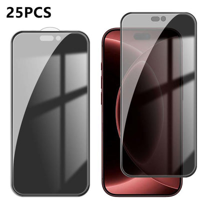 25pcs High-Aluminum Full-Coverage Anti-Fingerprint Screen-Printed Privacy Tempered Glass Film, For iPhone Fold Outer Screen, For iPhone 18, For iPhone 18 Pro, For iPhone 18 Pro Max, For iPhone 17 Pro Max, For iPhone 17 Pro, For iPhone 17, For iPhone Ai...