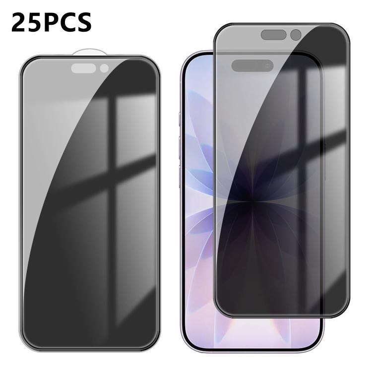 25pcs High-Aluminum Full-Coverage Anti-Fingerprint Screen-Printed Privacy Tempered Glass Film, For iPhone Fold Outer Screen, For iPhone 18, For iPhone 18 Pro, For iPhone 18 Pro Max, For iPhone 17 Pro Max, For iPhone 17 Pro, For iPhone 17, For iPhone Ai...