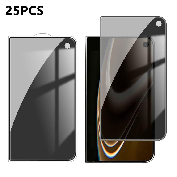 25pcs High-Aluminum Full-Coverage Anti-Fingerprint Screen-Printed Privacy Tempered Glass Film, For iPhone Fold Outer Screen, For iPhone 18, For iPhone 18 Pro, For iPhone 18 Pro Max, For iPhone 17 Pro Max, For iPhone 17 Pro, For iPhone 17, For iPhone Ai...