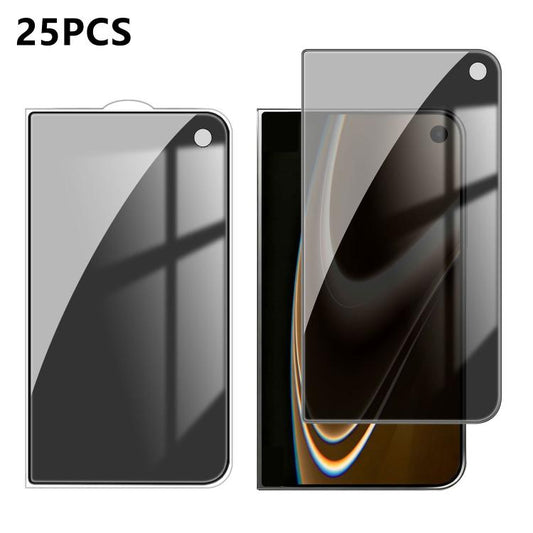 25pcs High-Aluminum Full-Coverage Anti-Fingerprint Screen-Printed Privacy Tempered Glass Film, For iPhone Fold Outer Screen, For iPhone 18, For iPhone 18 Pro, For iPhone 18 Pro Max, For iPhone 17 Pro Max, For iPhone 17 Pro, For iPhone 17, For iPhone Ai...
