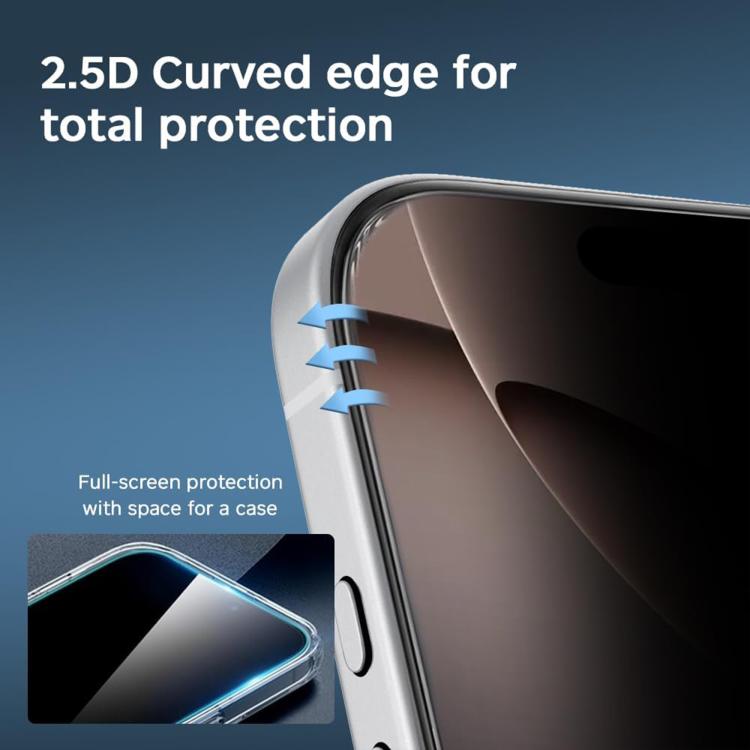 25pcs High-Aluminum Full-Coverage Anti-Fingerprint Screen-Printed Privacy Tempered Glass Film, For iPhone 18 Pro, For iPhone 18 Pro Max, For iPhone 17 Pro Max, For iPhone 17 Pro, For iPhone 17, For iPhone Air, For iPhone 16 Pro Max, For iPhone 16 Pro  ...