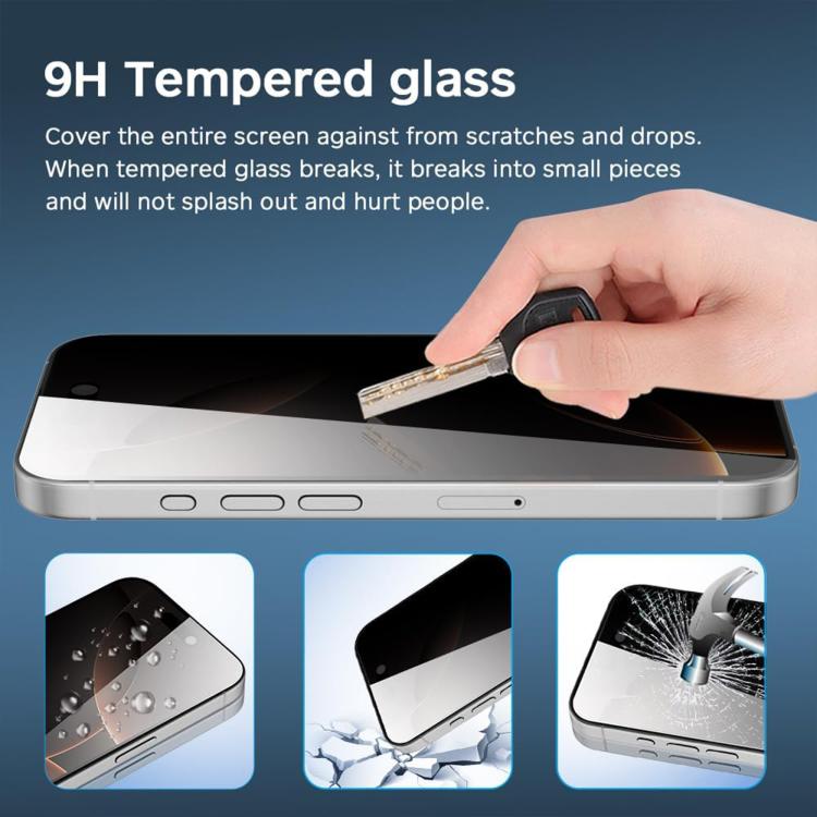 25pcs High-Aluminum Full-Coverage Anti-Fingerprint Screen-Printed Privacy Tempered Glass Film, For iPhone 18 Pro, For iPhone 18 Pro Max, For iPhone 17 Pro Max, For iPhone 17 Pro, For iPhone 17, For iPhone Air, For iPhone 16 Pro Max, For iPhone 16 Pro  ...