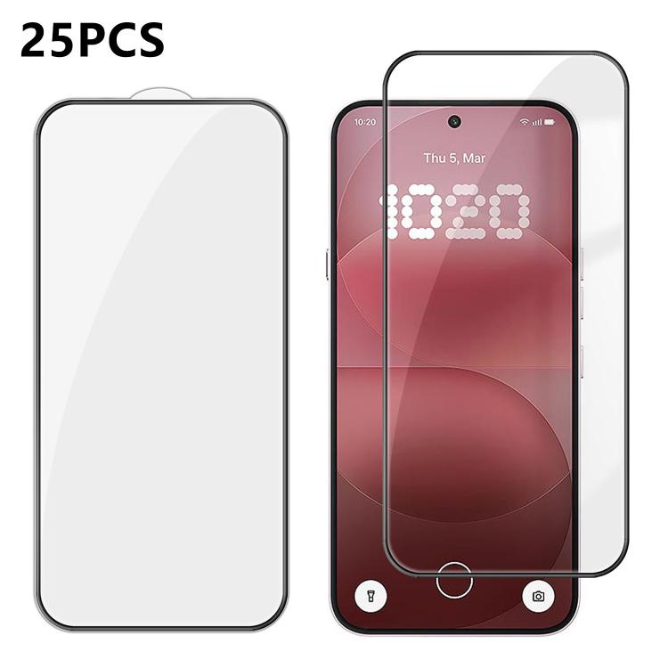 25pcs High-Aluminum Full-Coverage Anti-Fingerprint Screen-Printed HD Tempered Glass Film, For Nothing Phone 4b, For Nothing Phone 4a Pro, For Nothing Phone 4a, For Nothing Phone 3a Lite, For Nothing Phone 3, For Nothing CMF Phone 2 Pro                 ...