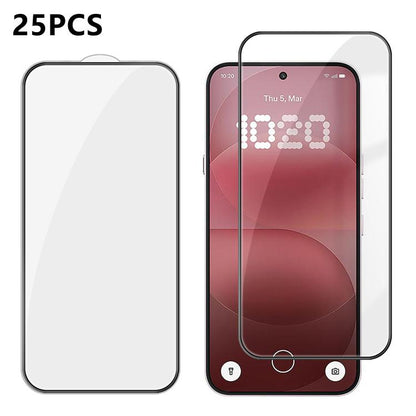 25pcs High-Aluminum Full-Coverage Anti-Fingerprint Screen-Printed HD Tempered Glass Film, For Nothing Phone 4b, For Nothing Phone 4a Pro, For Nothing Phone 4a, For Nothing Phone 3a Lite, For Nothing Phone 3, For Nothing CMF Phone 2 Pro                 ...