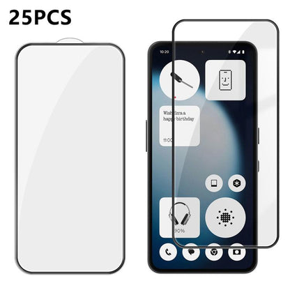 25pcs High-Aluminum Full-Coverage Anti-Fingerprint Screen-Printed HD Tempered Glass Film, For Nothing Phone 4b, For Nothing Phone 4a Pro, For Nothing Phone 4a, For Nothing Phone 3a Lite, For Nothing Phone 3, For Nothing CMF Phone 2 Pro                 ...