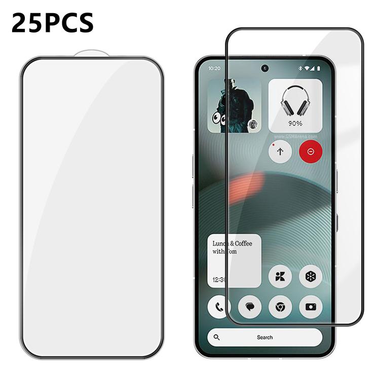 25pcs High-Aluminum Full-Coverage Anti-Fingerprint Screen-Printed HD Tempered Glass Film, For Nothing Phone 4b, For Nothing Phone 4a Pro, For Nothing Phone 4a, For Nothing Phone 3a Lite, For Nothing Phone 3, For Nothing CMF Phone 2 Pro                 ...