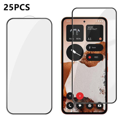 25pcs High-Aluminum Full-Coverage Anti-Fingerprint Screen-Printed HD Tempered Glass Film, For Nothing Phone 4b, For Nothing Phone 4a Pro, For Nothing Phone 4a, For Nothing Phone 3a Lite, For Nothing Phone 3, For Nothing CMF Phone 2 Pro                 ...