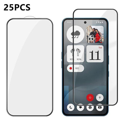 25pcs High-Aluminum Full-Coverage Anti-Fingerprint Screen-Printed HD Tempered Glass Film, For Nothing Phone 4b, For Nothing Phone 4a Pro, For Nothing Phone 4a, For Nothing Phone 3a Lite, For Nothing Phone 3, For Nothing CMF Phone 2 Pro                 ...