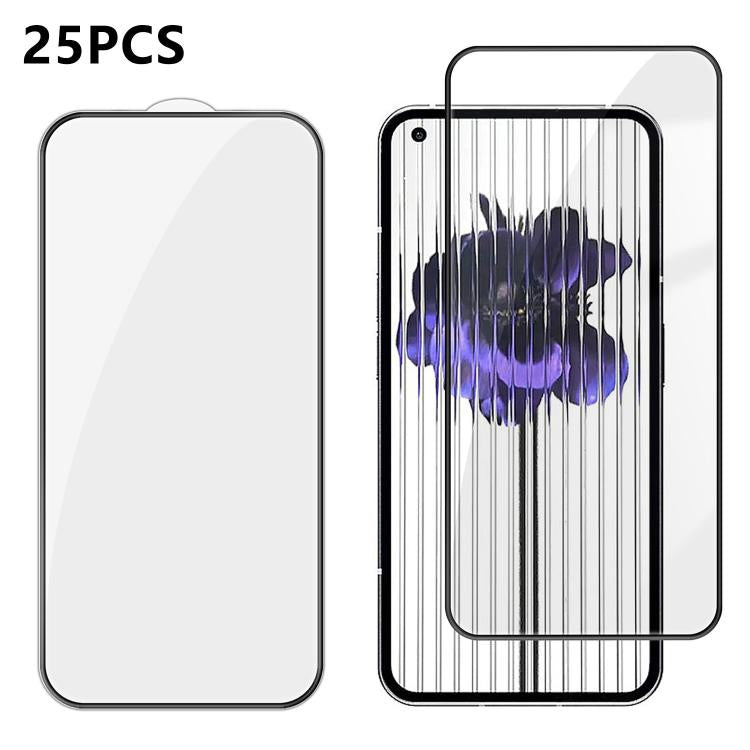 25pcs High-Aluminum Full-Coverage Anti-Fingerprint Screen-Printed HD Tempered Glass Film, For Nothing Phone 4b, For Nothing Phone 4a Pro, For Nothing Phone 4a, For Nothing Phone 3a Lite, For Nothing Phone 3, For Nothing CMF Phone 2 Pro                 ...