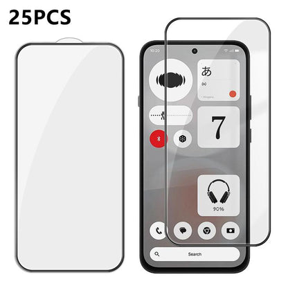 25pcs High-Aluminum Full-Coverage Anti-Fingerprint Screen-Printed HD Tempered Glass Film, For Nothing Phone 4b, For Nothing Phone 4a Pro, For Nothing Phone 4a, For Nothing Phone 3a Lite, For Nothing Phone 3, For Nothing CMF Phone 2 Pro                 ...