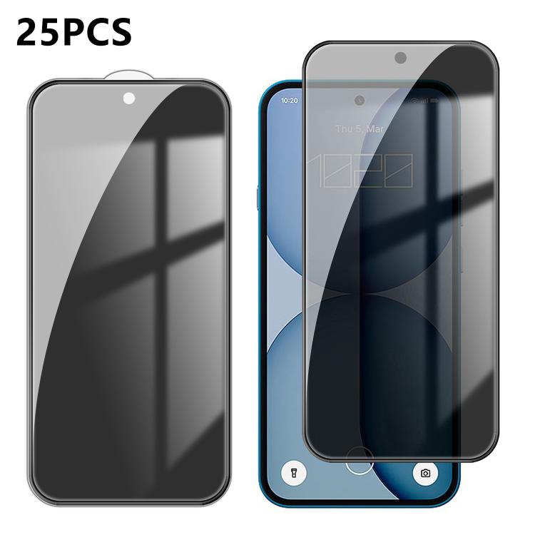 25pcs High-Aluminum Full-Coverage Anti-Fingerprint Screen-Printed Privacy Tempered Glass Film, For Nothing Phone 4b, For Nothing Phone 4a Pro, For Nothing Phone 4a, For Nothing Phone 3a Lite, For Nothing Phone 3, For Nothing CMF Phone 2 Pro            ...