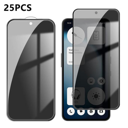 25pcs High-Aluminum Full-Coverage Anti-Fingerprint Screen-Printed Privacy Tempered Glass Film, For Nothing Phone 4b, For Nothing Phone 4a Pro, For Nothing Phone 4a, For Nothing Phone 3a Lite, For Nothing Phone 3, For Nothing CMF Phone 2 Pro            ...