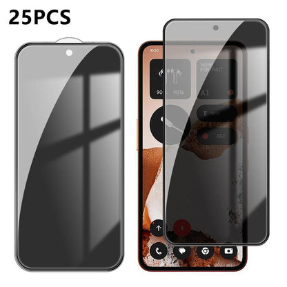 25pcs High-Aluminum Full-Coverage Anti-Fingerprint Screen-Printed Privacy Tempered Glass Film, For Nothing Phone 4b, For Nothing Phone 4a Pro, For Nothing Phone 4a, For Nothing Phone 3a Lite, For Nothing Phone 3, For Nothing CMF Phone 2 Pro            ...