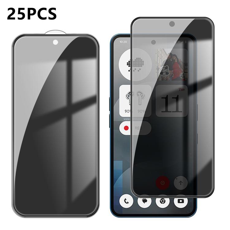 25pcs High-Aluminum Full-Coverage Anti-Fingerprint Screen-Printed Privacy Tempered Glass Film, For Nothing Phone 4b, For Nothing Phone 4a Pro, For Nothing Phone 4a, For Nothing Phone 3a Lite, For Nothing Phone 3, For Nothing CMF Phone 2 Pro            ...
