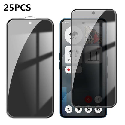 25pcs High-Aluminum Full-Coverage Anti-Fingerprint Screen-Printed Privacy Tempered Glass Film, For Nothing Phone 4b, For Nothing Phone 4a Pro, For Nothing Phone 4a, For Nothing Phone 3a Lite, For Nothing Phone 3, For Nothing CMF Phone 2 Pro            ...