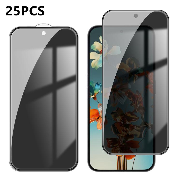 25pcs High-Aluminum Full-Coverage Anti-Fingerprint Screen-Printed Privacy Tempered Glass Film, For Nothing Phone 4b, For Nothing Phone 4a Pro, For Nothing Phone 4a, For Nothing Phone 3a Lite, For Nothing Phone 3, For Nothing CMF Phone 2 Pro            ...
